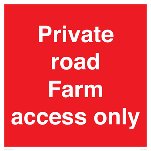 Private road Farm access only